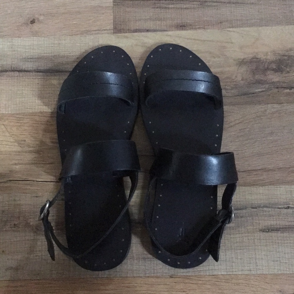 Frye Black Strap Sandals